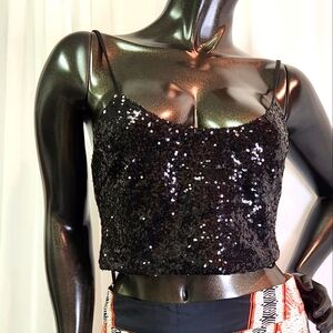 Black Sequin Women's Top